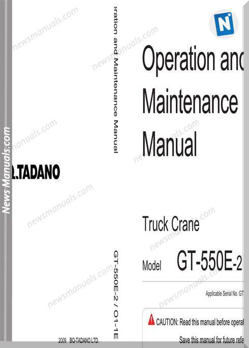 Tadano Gt-550E-2 Operation And Maintenance Manual
