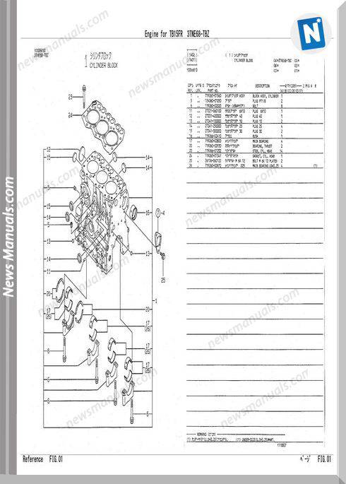 Takeuchi Engine For Tb15Fr Parts Manual