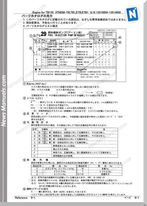 Takeuchi Engine Tb0135 Serie 13510004-13514050 Parts