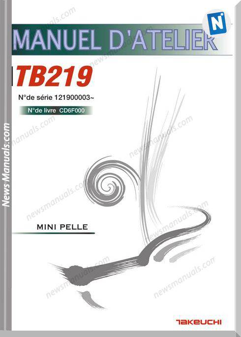 Takeuchi Tb219-A Cd6F000 French Language Service Manual