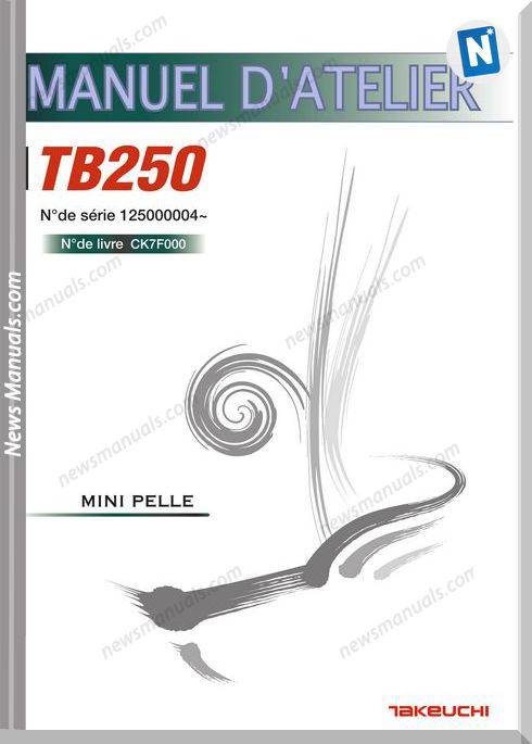 Takeuchi Tb250 Ck7F000 French Language Service Manual