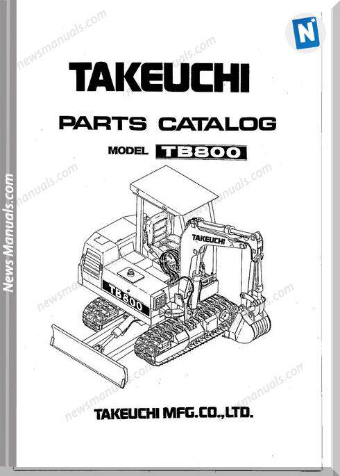Takeuchi Tb800 Models Pub 2 Parts Catalogue