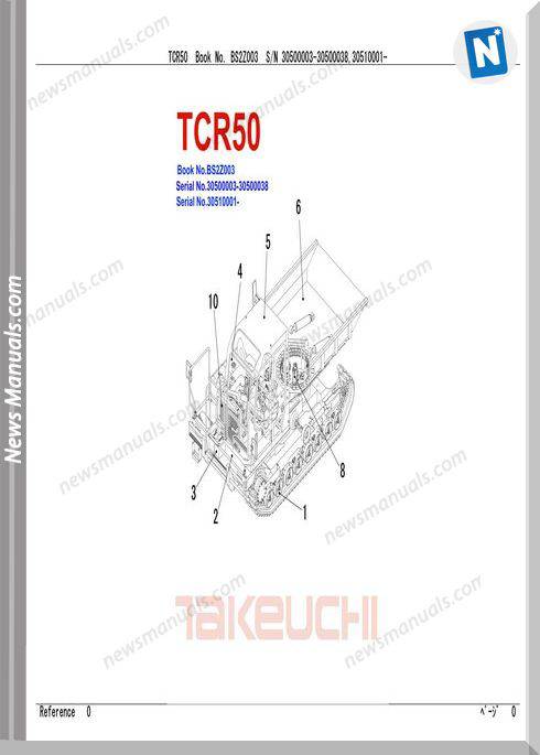 Takeuchi Tcr50 Models No Bs2Z003 Parts Manual