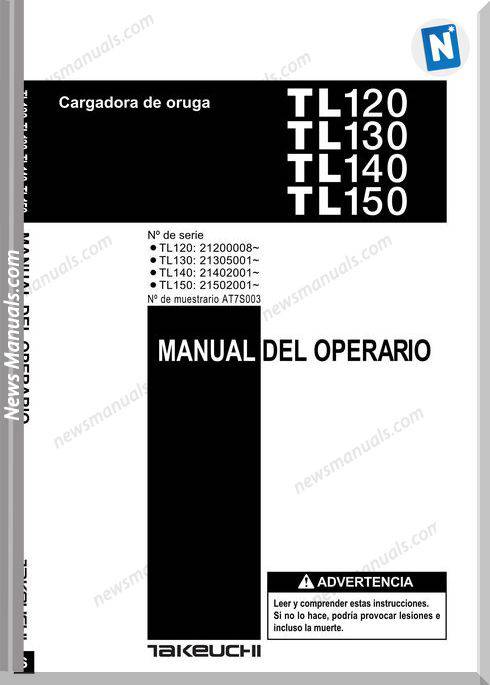 Takeuchi Tl120 Tl130 Tl140 Tl150 Operation Manual