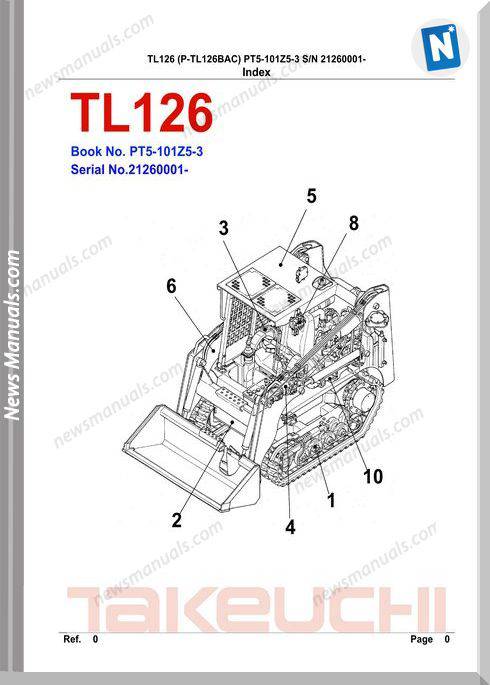 Takeuchi Tl126 Pt5-101Z5-3 Parts Manual