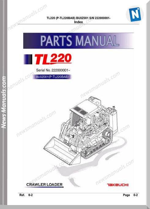 Takeuchi Tl220 Bu0Z001 Parts Manual