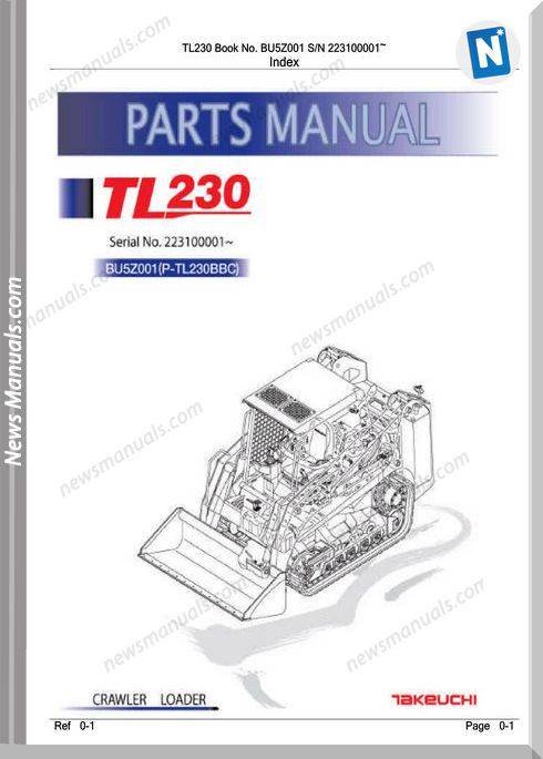 Takeuchi Tl230 Models Bu5Z001 Series 2 Part Manual