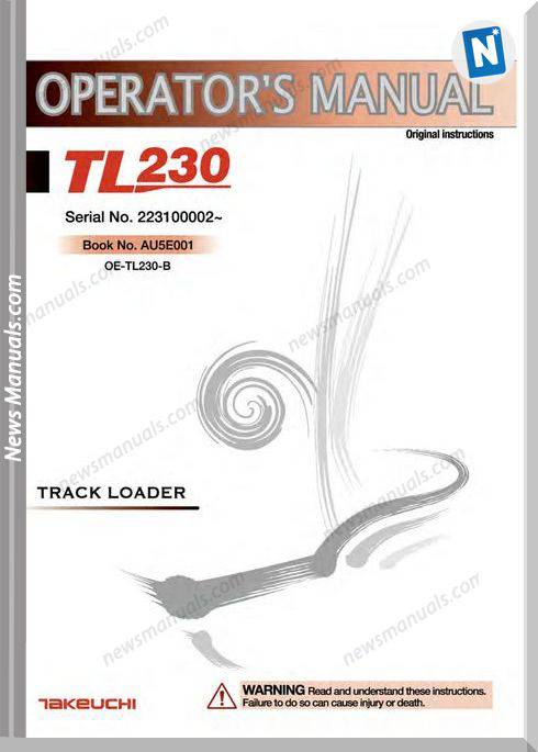 Takeuchi Tl230 Models Series2 Au5E001 Operators Manual
