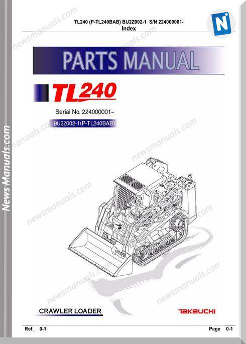 Takeuchi Tl240 Bu2Z002-1 Parts Manual