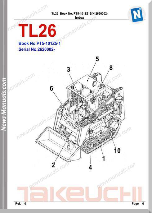 Takeuchi Tl26 Pt5-101Z5-1 Parts Manual