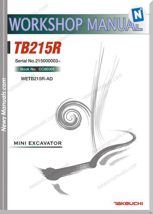 Takeuchi Wetb215R-Ad 215R Miniexcavator Workshop Manual