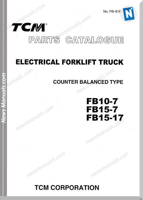 Tcm Forklift Fb10 7 15 7 15 Models Parts Catalog