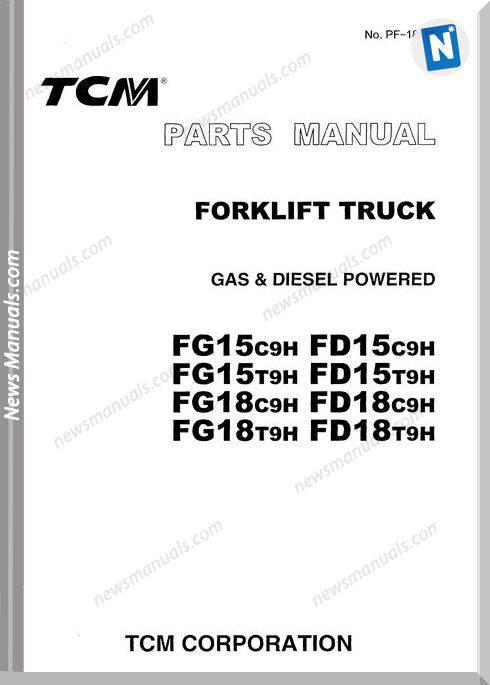 Tcm Forklift Fg15C9H,Fd15C9H Models Parts Manual