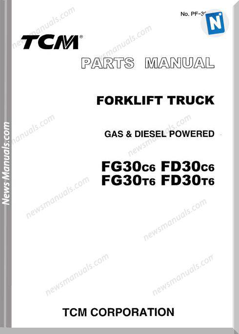 Tcm Forklift Fg30C6,Fd30C6 English Parts Manual
