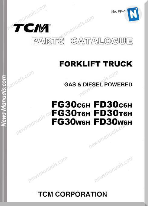 Tcm Forklift Fg30Xx Fd30Xx C T W 6H Parts Catalog