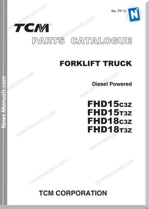 Tcm Forklift Fhd15C3Z Fhd18T3Z Models Parts Catalog