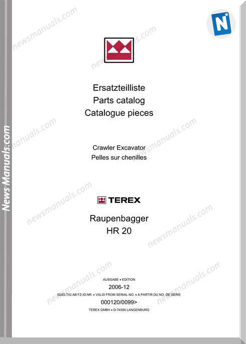 Terex Crawler Excavators Hr20 Mit Bilder Part Manual