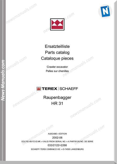 Terex Crawler Excavators Hr31 Mit Bilder Part Manual