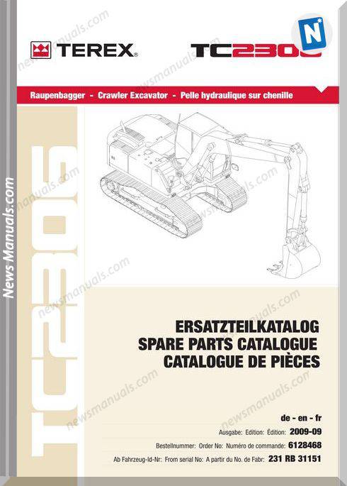 Terex Heavy Crawler Excavators E-Liste 2306 Part Manual
