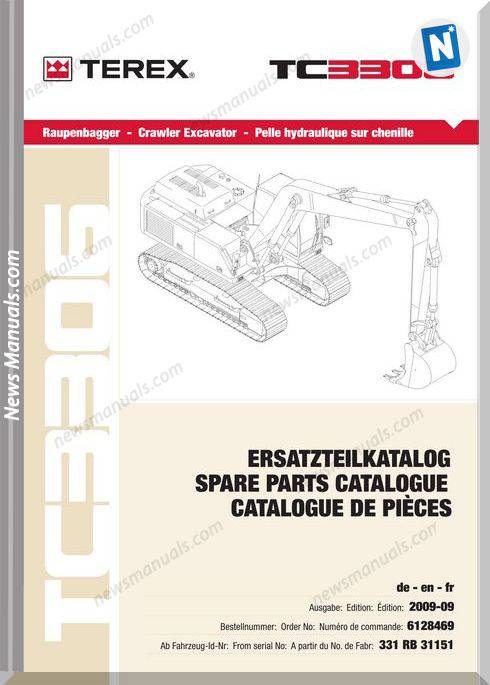 Terex Heavy Crawler Excavators E-Liste 3306 Part Manual