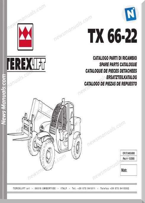 Terex Lift Tx66-22 Parts Manual