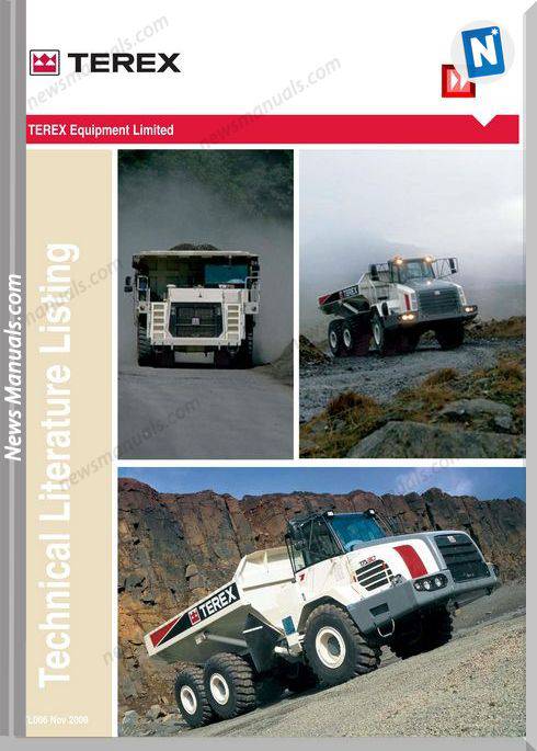Terex Literature Listing Tl006 2009 Technical Manuals