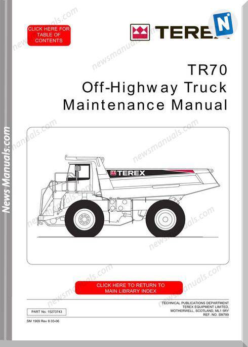 Terex Rigid Truck Tr70 T789 Maintenance Manual