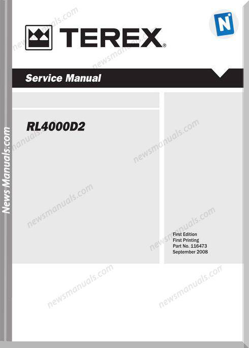 Terex Rl4000D2 Models Service Manual