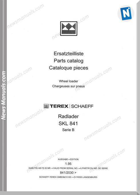 Terex Schaeff Skl841B-2030-El Parts Catalog
