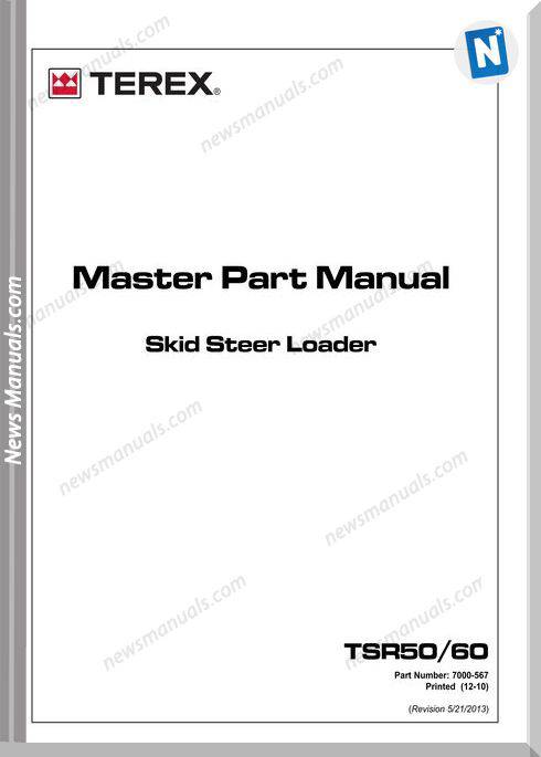 Terex Skid Steer Tsr50 60 No Pn 7000-560 Parts Manual