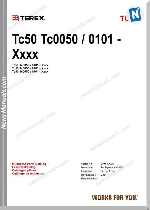 Terex Tc50 Mini Excavator Parts Manuals