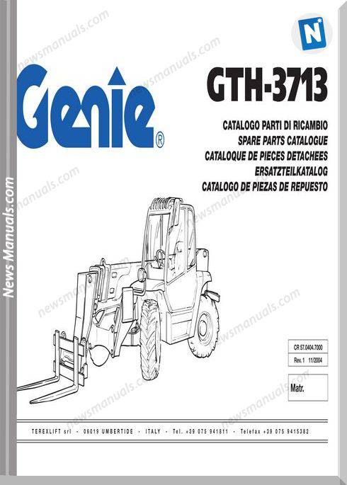 Terex Telehandler Gth-3713 Parts Manual