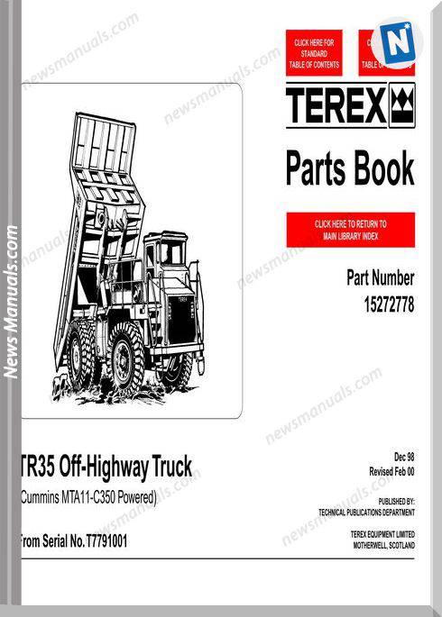 Terex Tr35 Models Off-Highway Truck Parts Catalogue
