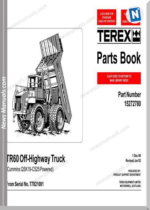 Terex Tr60 Off Highway Truck Parts Book