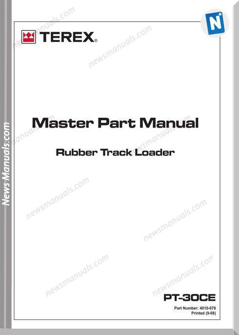 Terex Track Loaders Ce Pt-30 Master 8-19-09 Part Manual