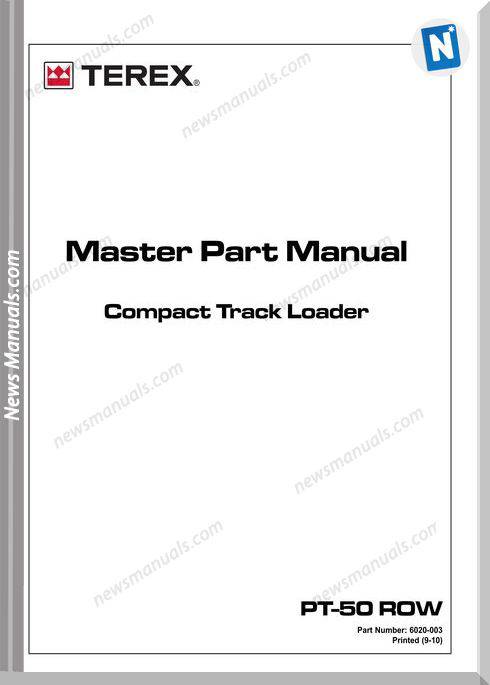Terex Track Loaders Pt-50 Row Master 9-10S Part Manual