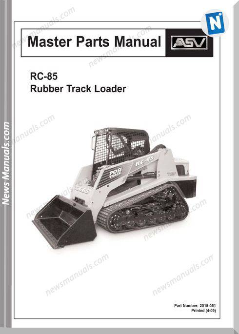 Terex Track Loaders Rc-85 Mstr Parts (4-09) Part Manual
