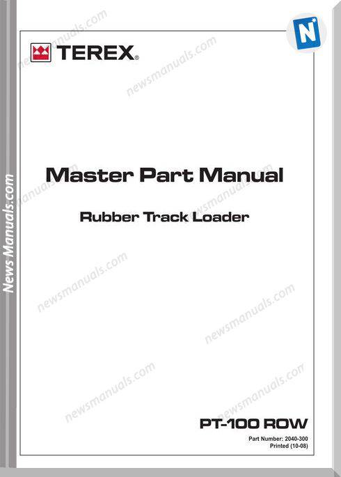Terex Track Loaders Row Pt-100 Master Part Manual