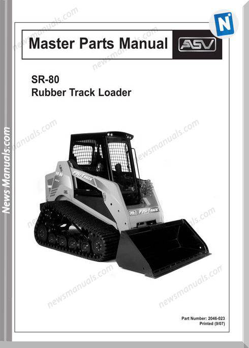 Terex Track Loaders Sr-80 Mstr Parts 9-07 Part Manual