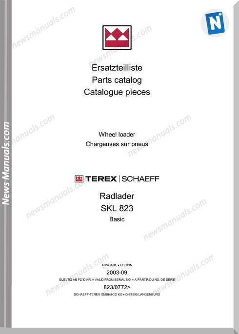 Terex Wheel Loaders Skl823-Basic-Mit Bilder Part Manual