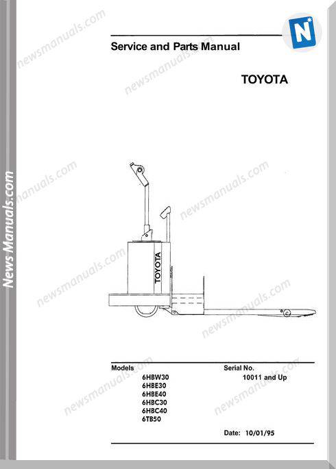 Toyota Bt 6Hbw30 6Hbe30-4 6Hbc30-40 6Tb50 Repair Manual
