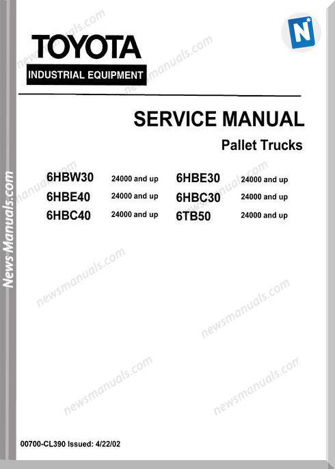 Toyota Bt 6Hbw30 6Hbe30-40 6Hbc30-40 6Tb5 Repair Manual