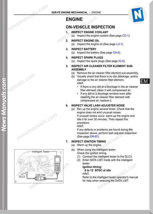 Toyota Engine 2Gr Fe Repair Manual
