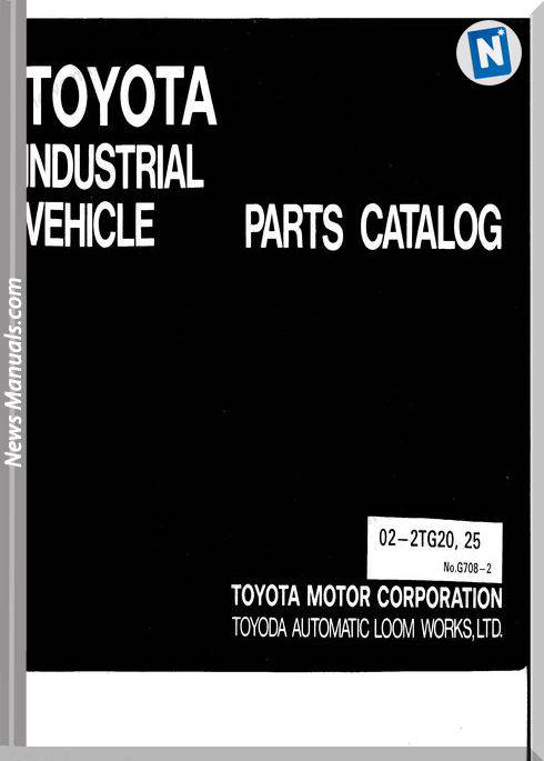 Toyota Forklift 02-2Tg20 02-2Tg25 Models Parts Manual
