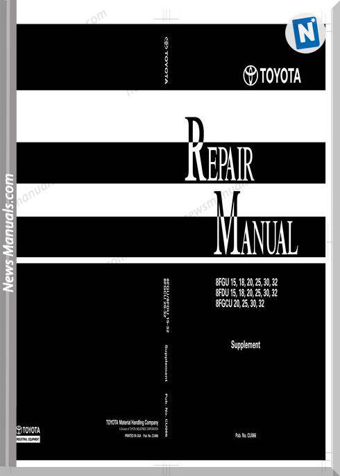 Toyota Forklift Bt 8Fg(D)U15-32, 8Fgcu20-32 Repair Manual Supplement Cu066
