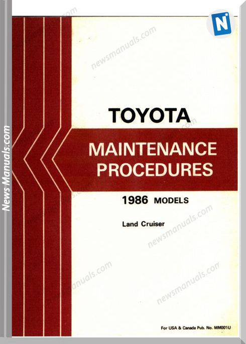 Toyota Land Cruiser 1986 Workshop Manual