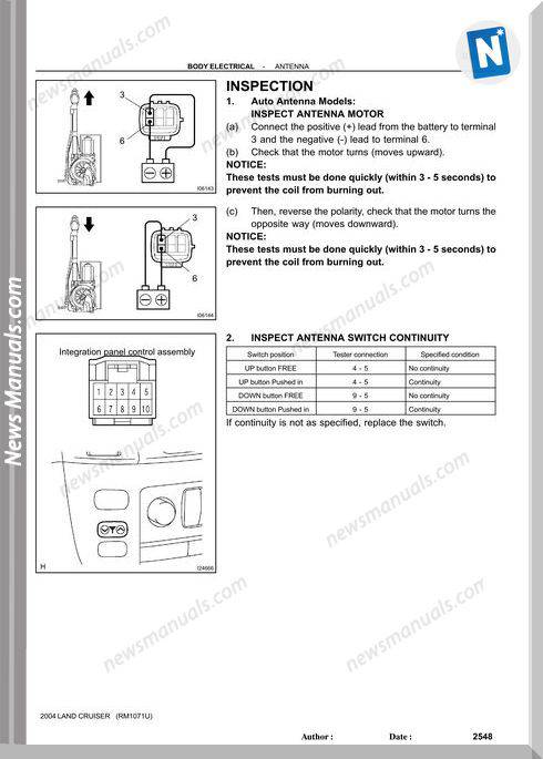 Toyota Land Cruiser 1998 2007 Body Electrical Repair Manual