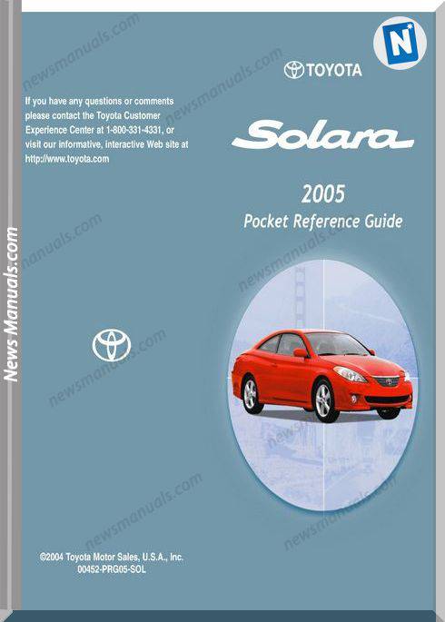 Toyota Solara 2005 Reference Owners Guide