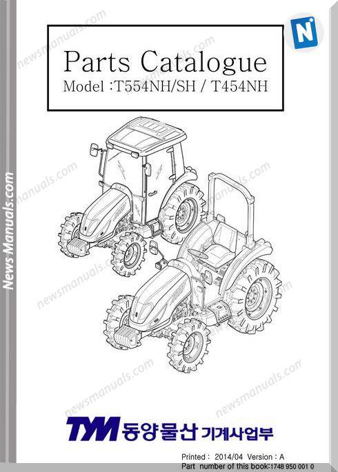 Tym T454 T554 Hst Parts Manual