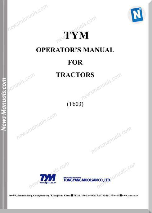 Tym T603 Non Cab Operation Manual